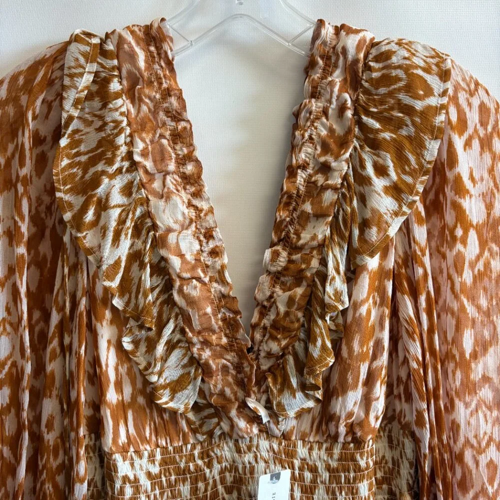 Anthropologie The Odetta Ruffled V-Neck Dress - Picture 4 of 8